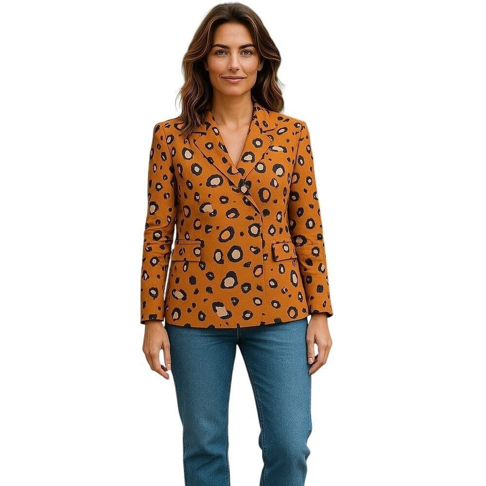 3.1 Phillip Lim Target Collaboration Leopard Print Blazer Orange Long Sleeve S